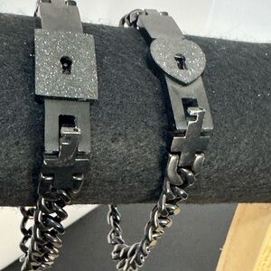 His & Hers Matching Lock & Key Bracelets – Stainless Steel Couple Set